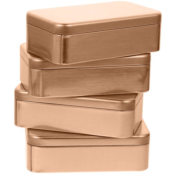 4 stk. Blydåse Tomme Dåser Slik Gaveindpakning Bryllup Fest Favøræsker Guld 11X6.5X3.5CM Golden 11X6.5X3.5CM