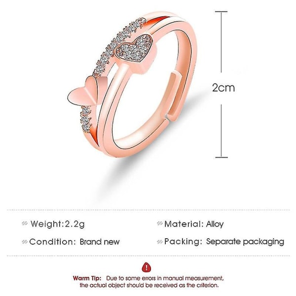Unikt Design Hjerte Kærlighed Åben Ring Kvinder Pige Bryllupsringe Enkel Mode Kvinde Fest