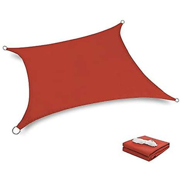 Vattentät Solsegel UV-Blocker Solskydd Patio Likbent Triangel Stickad Block Tyg Pergola Carport Markis 2x2 Röd 2x2 Red