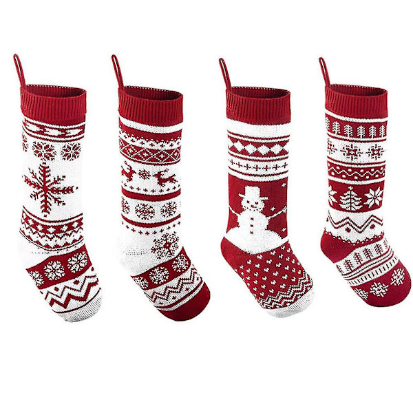 Stor Julstrumpa Santa Tyg Presentstrumpor Dekoration