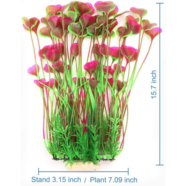Store Akvariumsplanter Kunstig Plast Fiskedam Planter Dekorasjon Ornament for Alle Fisk