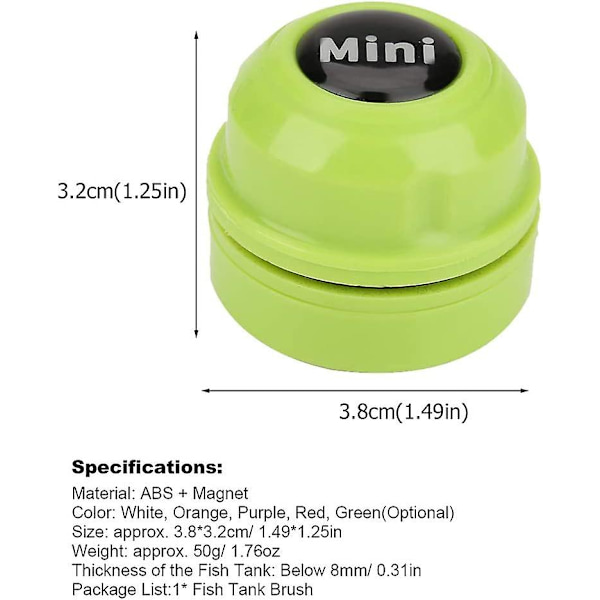 Akvariumrenser Fiskedam Glasrenser Mini Bærbar Holdbar Plastikmagnet Fiskedam Børsterensningsværktøj (grøn)