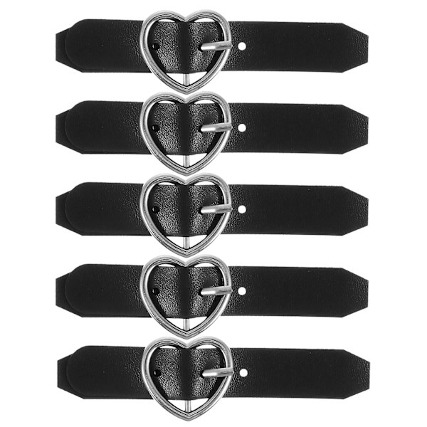 5 stk Praktiske Pinspænder Hjerteformede Unikke Uniformspænder Chic Spænder Sort 12X1.6CM Black 12X1.6CM