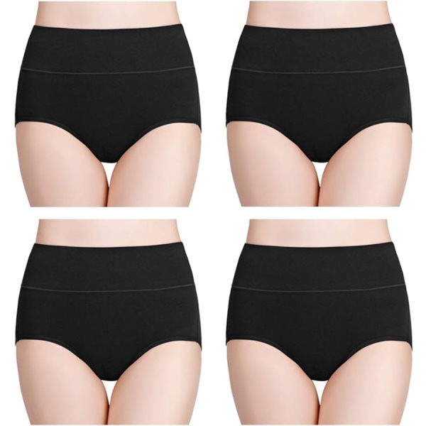 Damtrosor med superhög midja Underkläder bomull heltäckande trosor för kvinnor 4-pack XL