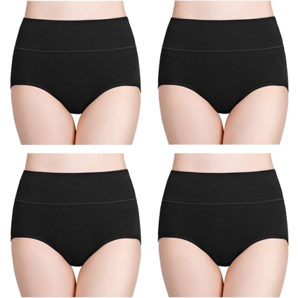 Damunderkläder, Super Hög Midja, Bomullsstrumpor, Fullt Täckande, 4-pack, XL