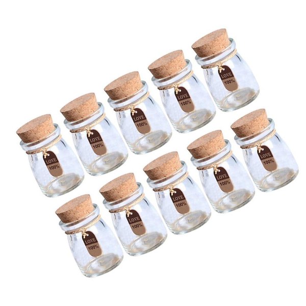 10pcs 100ml Glass Jars With Cork Lids Diy Wishing Bottle Wedding Favors Apothecary Jars Honey Pot Bo