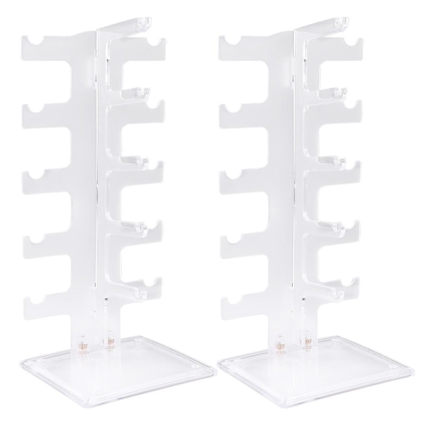 2 stk. Bordplatehyller Solbriller Display Stativ Oppbevaringshyller Akryl Solbriller Organizer Transparent color 32X15CM