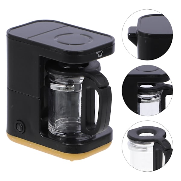 Leksakssugdammsugare Miniatyr Kaffebryggare Kaffebryggare Leksak Leksaker Liten Kaffebryggare Prydnad Coff Black 3.8X3.7X2.4CM