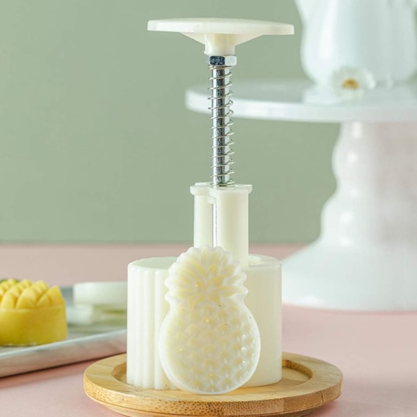 Månekakeform 50g Ananas Lotus Stempler Håndtryk Månekakeform Værktøj  og kan vaskes i hånden for nem rengøring