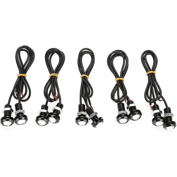 10w 18mm LED-päiväajovalot Valkoinen (10 kpl)