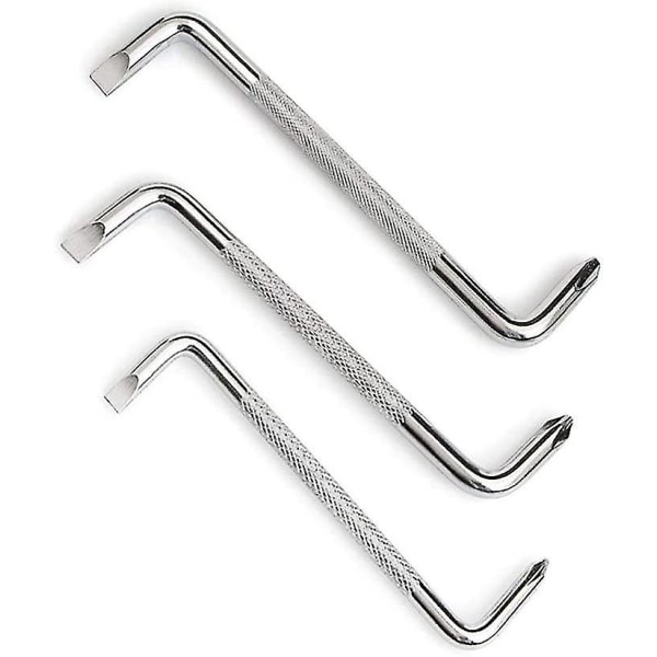 3 stk. Offset skrutrekkersett med sporhode og magnet, z-formet skrutrekkerhode, kryssformet Torx-skrutrekker, mini dobbel skrutrekker med skiftenøkkel