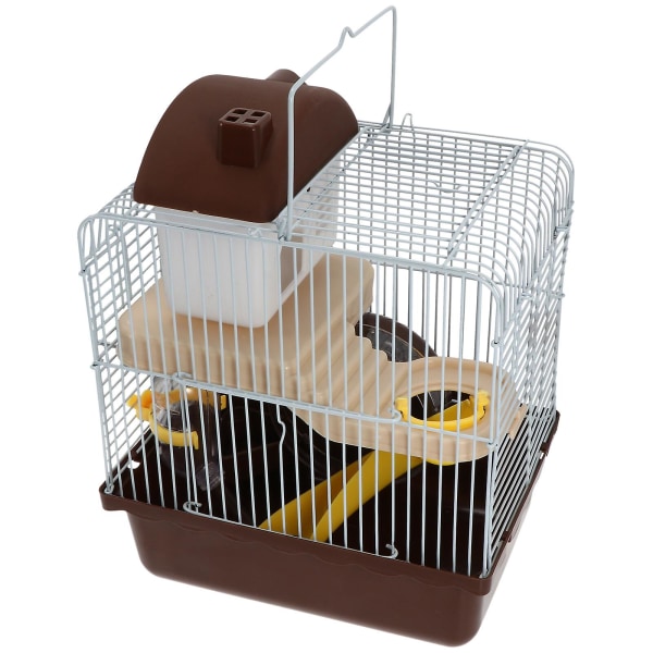 Hamster Tilbehør Dværghamster Bur Hamster Slot Bur Lille Dyr Skjulested Hamster Spand Bur Ha Coffee 24X18X31CM