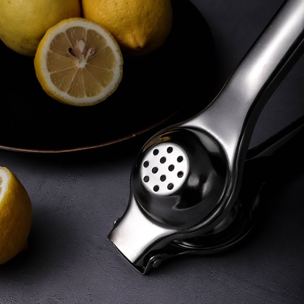 Squeezer Manuel Frugtpresser i Rustfrit Stål, Citruspresser Saftpresser Frugtjuice Reamer Hurtig Håndtagspresseværktøj, Manuel Saftpresser Perfekt til at Presse Appelsiner, Granatæble, Citroner & Lime (Sølv)