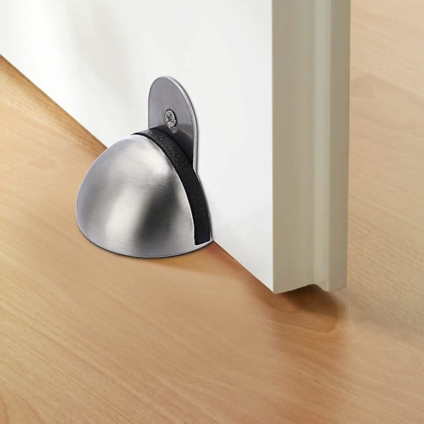 Mini Magnetiske Dørstoppere Selvklæbende/vægmonteret Dørholder Ingen behov for boring Rustfrit stål Dørstop (3 stk)