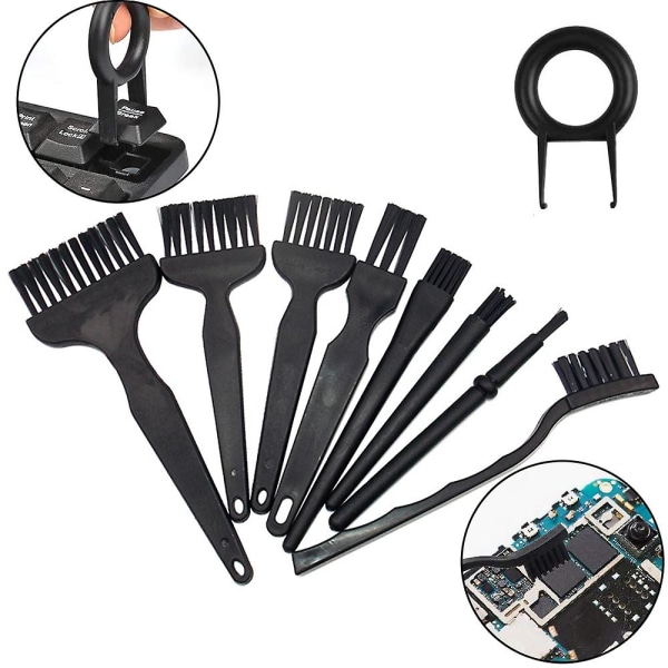 Antistatic Brushes Set 11 Pieces Of Plastic Handle With Cleaning Cloth For The Precise Cleaning Of Cell Phones, Tablet Pcs, Circuit Boards