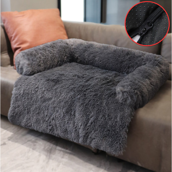 Vandtæt Dyreplaid til Hunde og Katte Blød Plys Plaid Beskytter Sofaer, Stole og Senge mod Pletter, Mørkegrå (102*90*20cm)