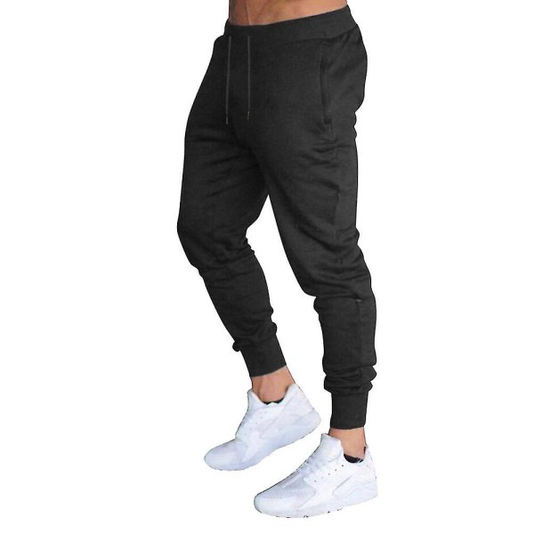 Mænd Slim Fit Ensfarvede Bukser Bukser Snøre Casual Til Jogging SportXL XL