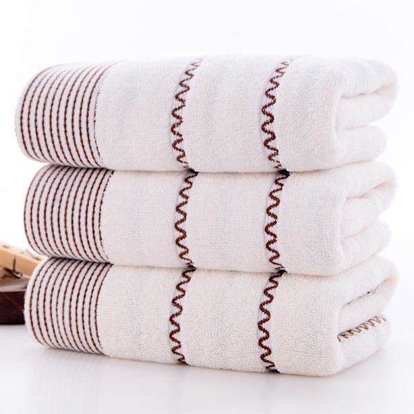 RYI 3-delars handdukset i bomull, 35 x 75, 70 x 140, badhandduk med geometriskt tryck 4 35x75 3 st