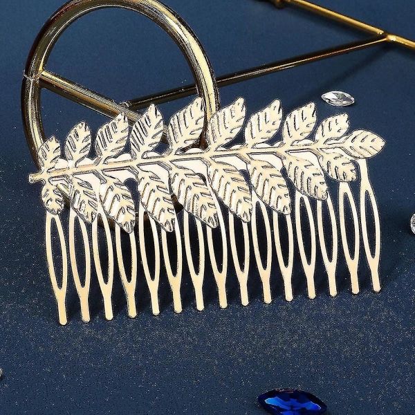 Bridal Hair Comb Golden Olive Leaf Insert Comb Wedding Hairstyle Decoration