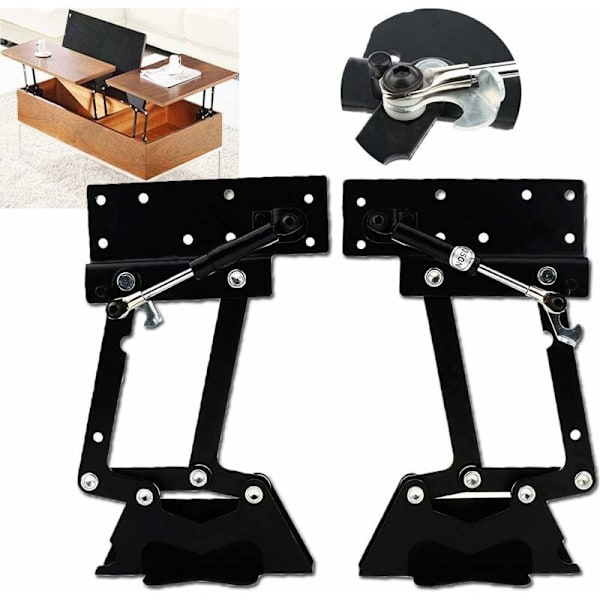 Hengsler for kaffebord, løftemekanisme med fjær, 1 par, 50 kg/100 lb, multifunksjonell luftfjær, løftebordramme for bord