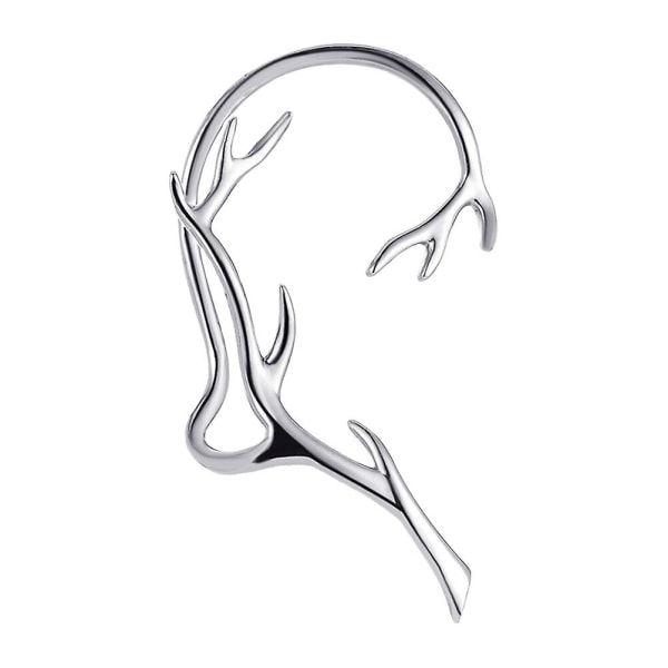 1 st örhängen flicköronring Enkel kvistmönster Öronkrok Dekorativ öronklämmaSilver5,2x1,5cm Silver 5.2x1.5cm