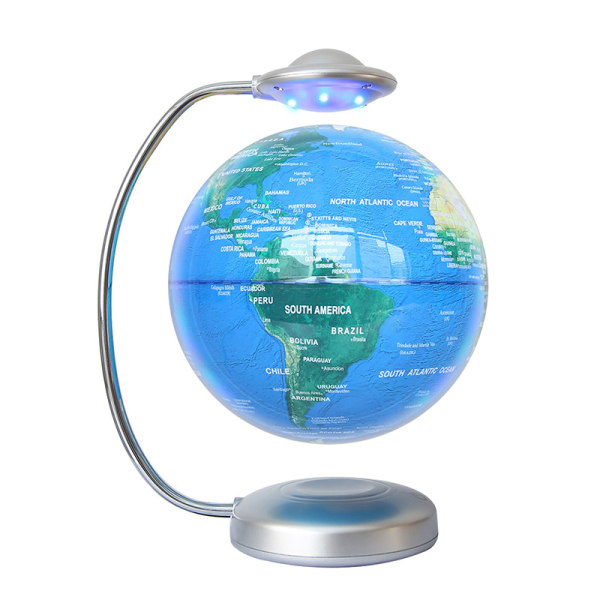 Kelluva maapallo, 3D-kierto LED-magneettisella levitaatiopallolla, kelluva maailmankartta oppimiseen ja koulutukseen, kodin työpöydän koristelu, luova lahja joulukuu