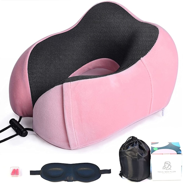 Nyt design u-formet rejse polyester sovepude memory foam nakkepude_xrzi 1
