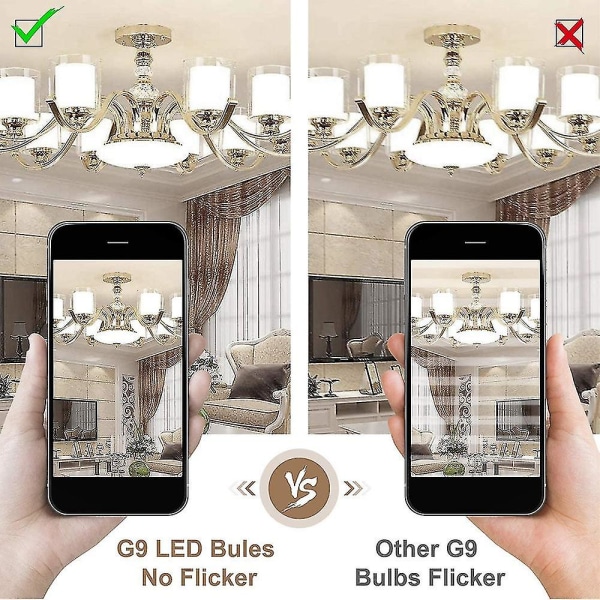 G9 LED Pære, 3W Halogen Pære, G9 Fatning Energibesparende LED Lys, 5 Pak