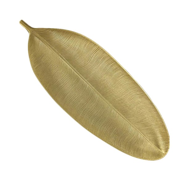Bladformet Opbevaringsfad Sinple Muslin Ramadan Hjem Bord Dekorativ Træbakke Til Snacks Slik Dessert - Størrelse L(guld)Guld59*21 cm Golden 59*21 cm