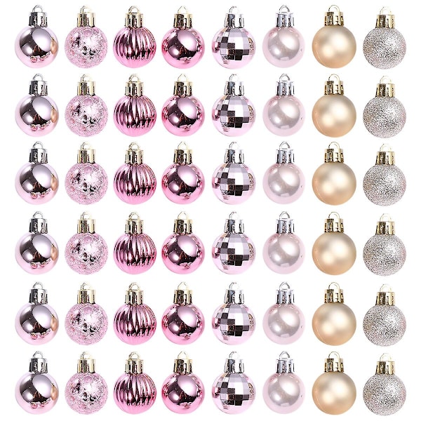 99 kpl Joulukuusen Ripustuskoristeita Joulupallosetti Näkymän Asettelu Tarvikkeet Vaaleanpunainen 3x3cm Pink 3x3cm