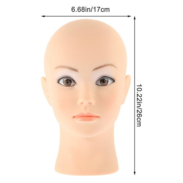 Kosmetologidukkehode Skalle Manikin Hodemodell For Parykker Laging Parykk Visning Hudfarge 26x17cm Complexion 26x17cm