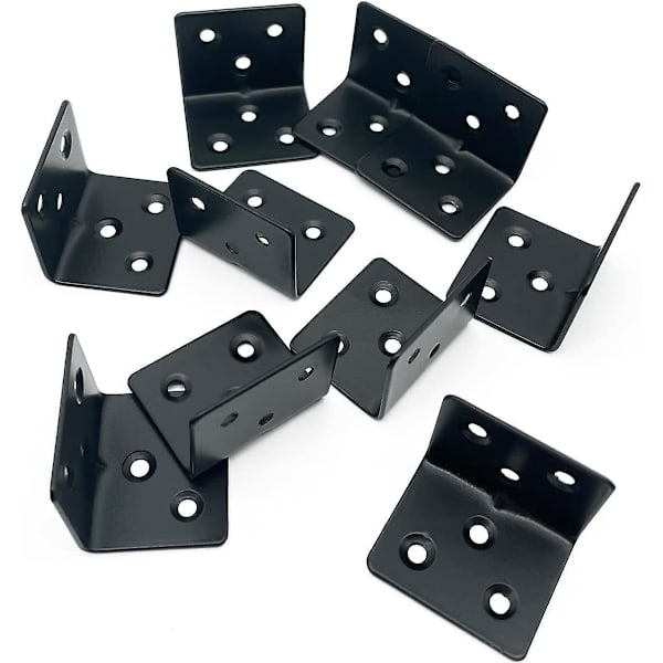 Hekkehjørnebeslag i rustfritt stål, vinkelbeslag, vinkelforbindelser, L-formet brakett - 10 stk 38x32x2mm 90 grader rett vinkel for feste av gjerde, bord, hylle, bla