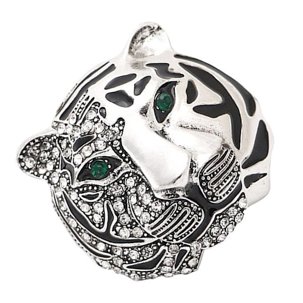 Tigerformad Brosch med Strass Inlägg Kostym Brosch Mode Klädaccessoar Silver 3.6X3.3X0.6CM Silver 3.6X3.3X0.6CM