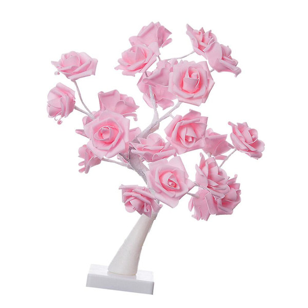 Keinotekoinen Bonsai-puu LED-pöytälamppu LED-yöpöytälamppu Ruusu-pöytälamppu Ruusun kukka -lamppu Vaaleanpunainen 45 * 6,5 * Pink 45*6.5*6.5cm
