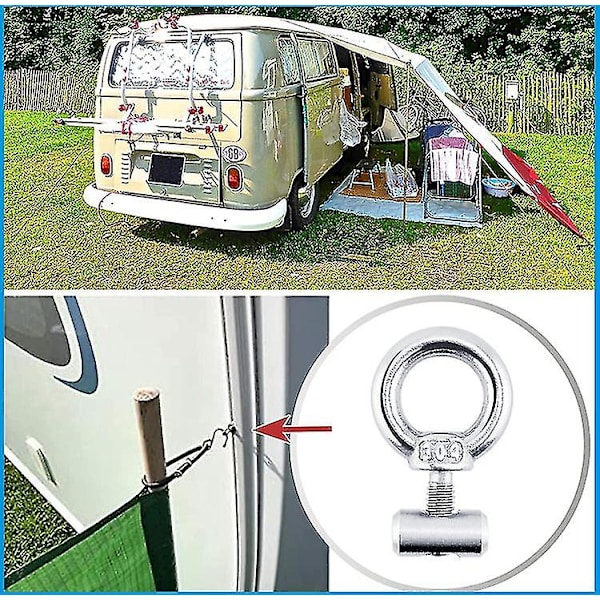 4 st Rostfria Markis Skena Stopp Motorhome Husbil Husvagn