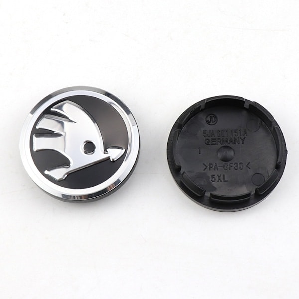 Passar Skoda 57/56MM SKODA Xinrui Mingrui Navkapsel Billogo - Silver Modell (4-pack)_RY