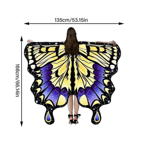 Perhonen Siivet Aikuisten Ja Kasvojen Peitehuivi Nymfi Halloweenin Viitta Asun Festivaali Tarvikkeet Oranssit Orange