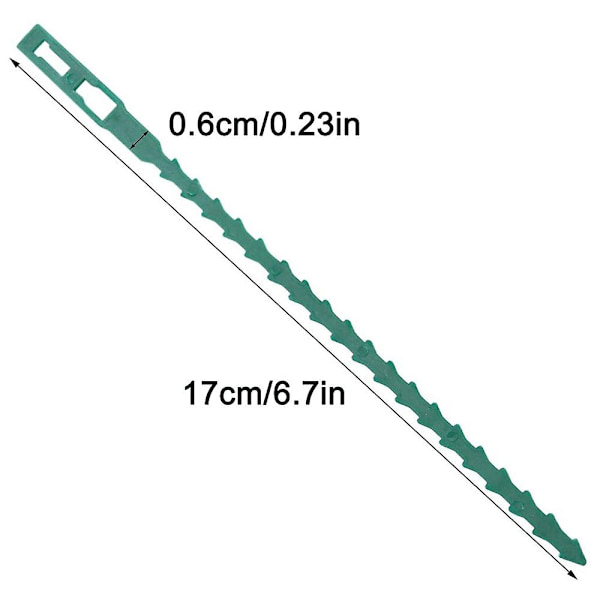 17cm Plant Binder Justerbar 100 Stykker, Genanvendelig Plant Binder Plastik Hurtigbinder Til Plantestøtte