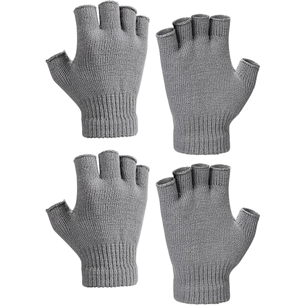 Pairs Vinter Fingerløse Handsker, Unisex Varme Termiske Halvfingre_ry