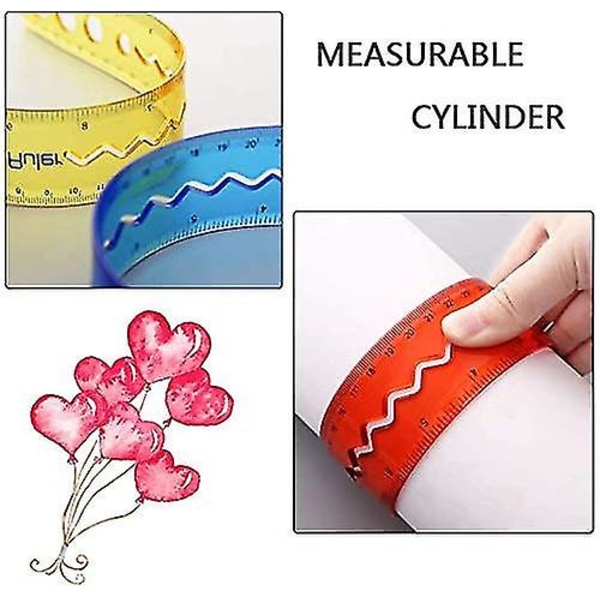 Bløde 30 cm/12 tommer foldbare linealer, bøjelige linealer, fleksible 12\" linealer, 12 tommer foldelinealer til skolebrug, (4 stk.)