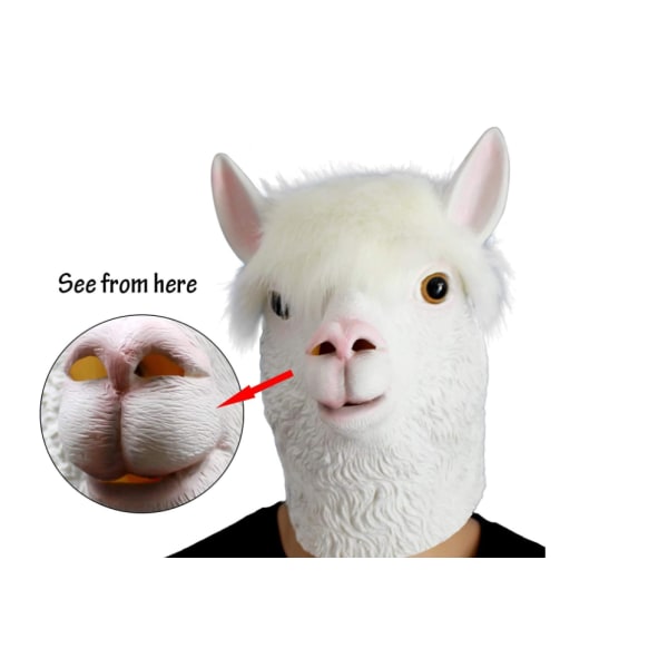 1 Stykke Halloween Kostymefest Latexmaske Dyrehode Alpakka Kamel Forkledning