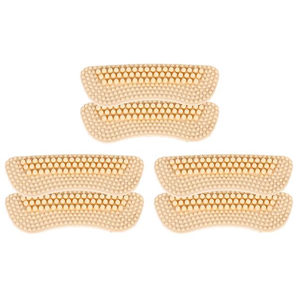 1 Set 3 par 4D Hälkuddar Självhäftande Hälfoder Silikon Hälgreppdynor Beige 9,3X2,5CM Beige 9.3X2.5CM