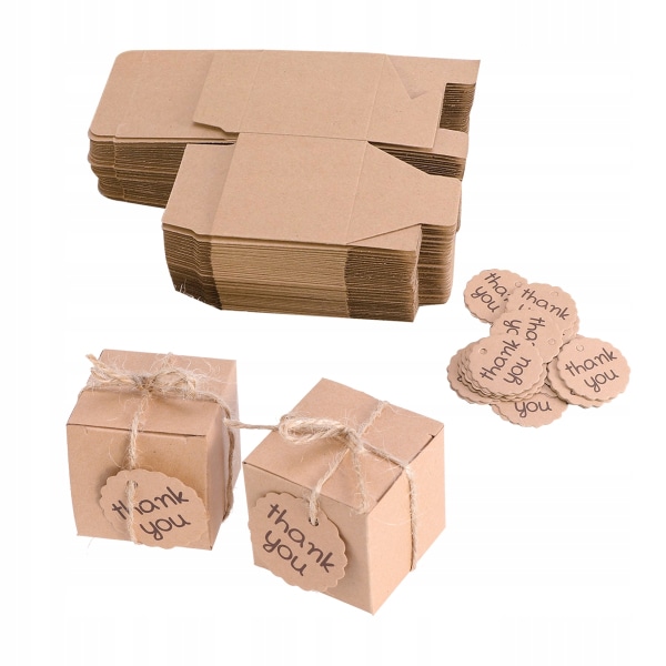 100 Pientä Paperilaatikkoa Makeisilaatikot Iloa Makeisilaatikot Vintage Kraft Paper DIY Luovat Makeisilaatikot