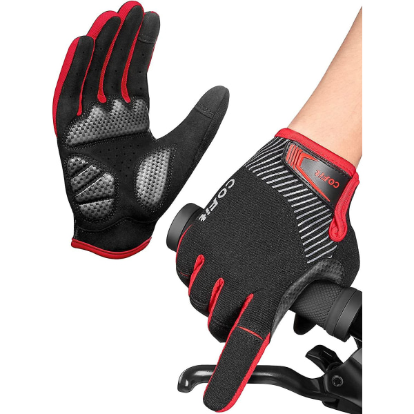 Anti-slip Cykelhandsker, Unisex Fuld Finger Handsker Touch Screen Cykelhandsker Til Bmx Atv Mtb, Landevejscykling, Cykling, Klatring