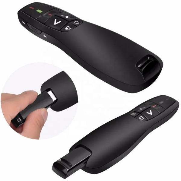 2-i-1 USB Type C Præsentation Clicker Trådløs Præsentation Fjernbetjening til PowerPoint, Powerpoint Clicker med Hyperlink & Lydstyrke Kontrol