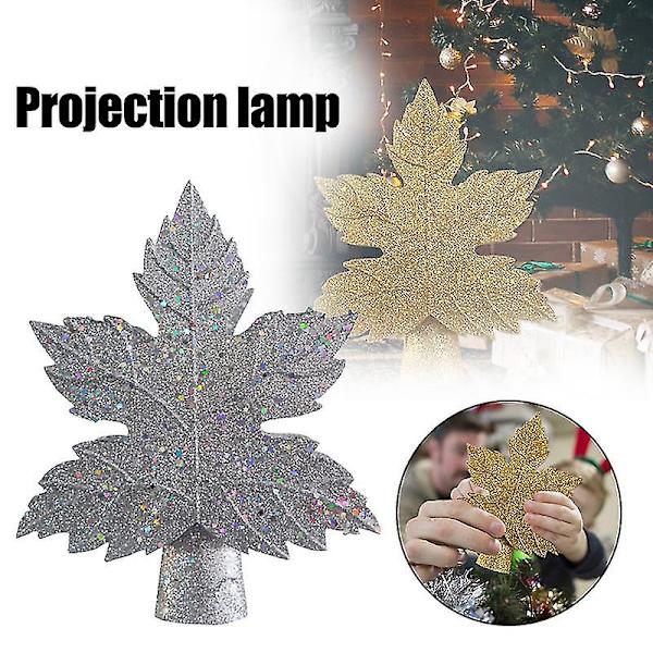 Juletrtopper med lys og roterende snøfnuggsprosjektor for hjemmedekorasjon EUGold Gold EU