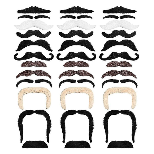 48 Stykker Falske Overmuser, Selvklæbende Nyhedsovermuser Fiesta Party 36stk 36pcs