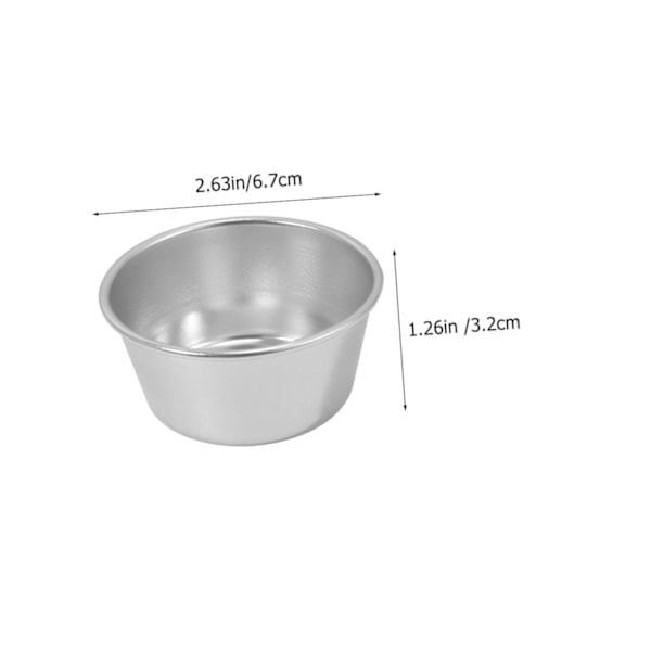 2 stk. buddingkop cirkel kageform mini bageforme rustfrit stål muffinform enkelt cupcakeform buddingforme kopper æg