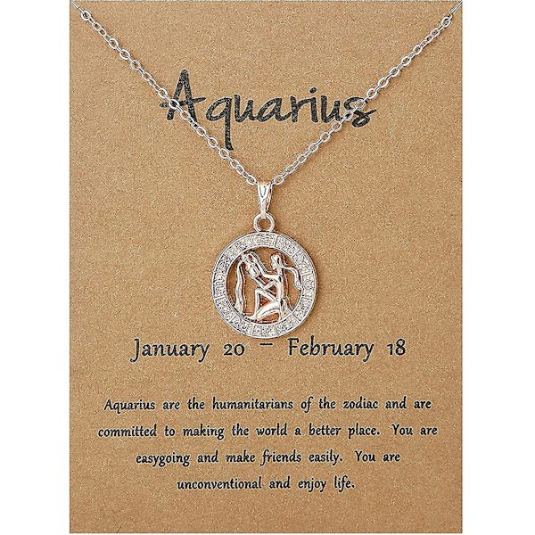 Zodiac Halskjede 12 Stjernetegn Anheng 3d Halskjede Vennskaps Smykker Gave Jenter Kvinner