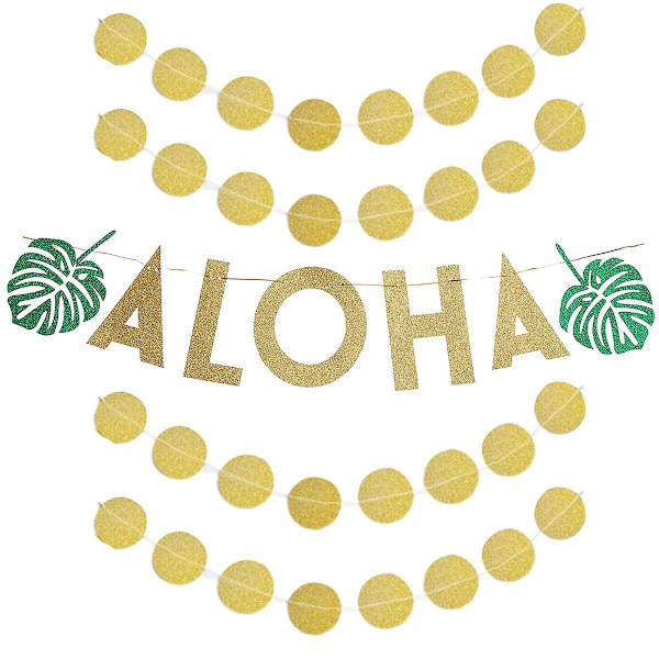 Aloha Kokospalme Trækblomst Sæt Garland Banner Bryllup Fest Dekoration Sommer Strandfest Tilbehør